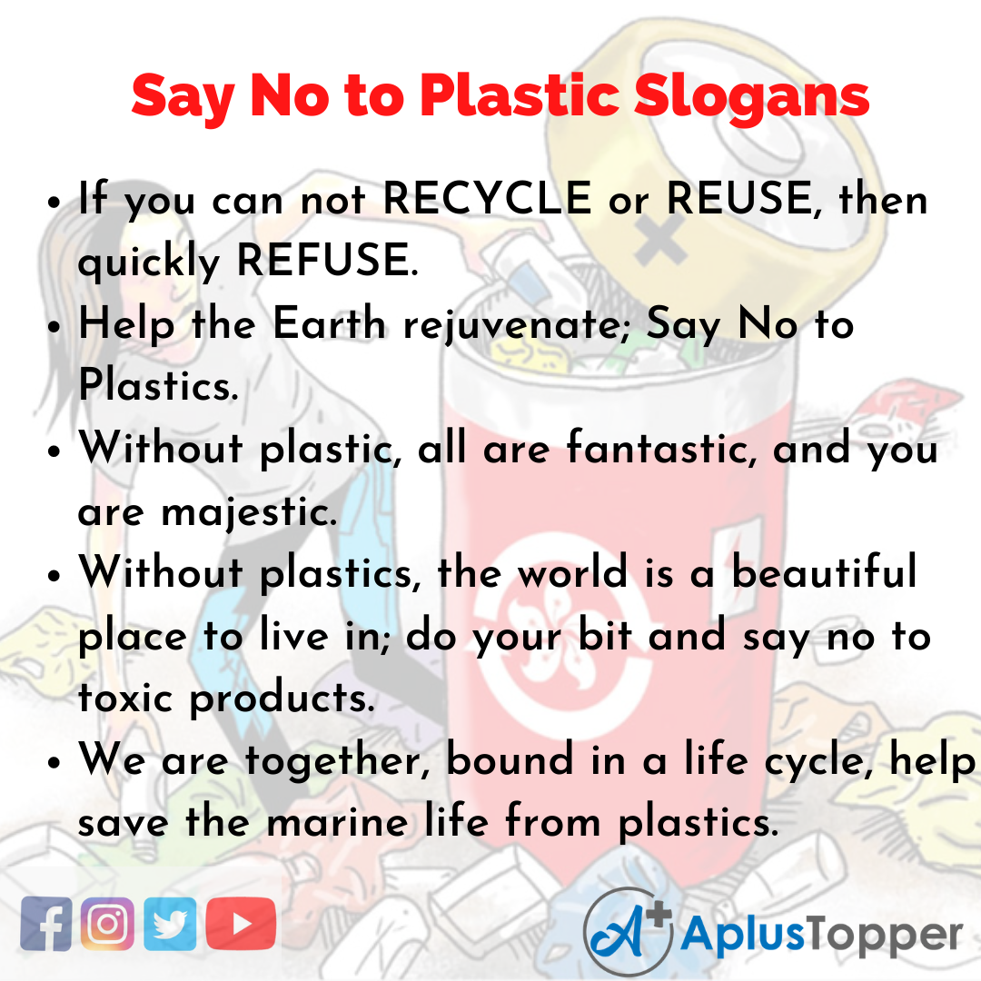 Slogans on Say No to Plastic in English