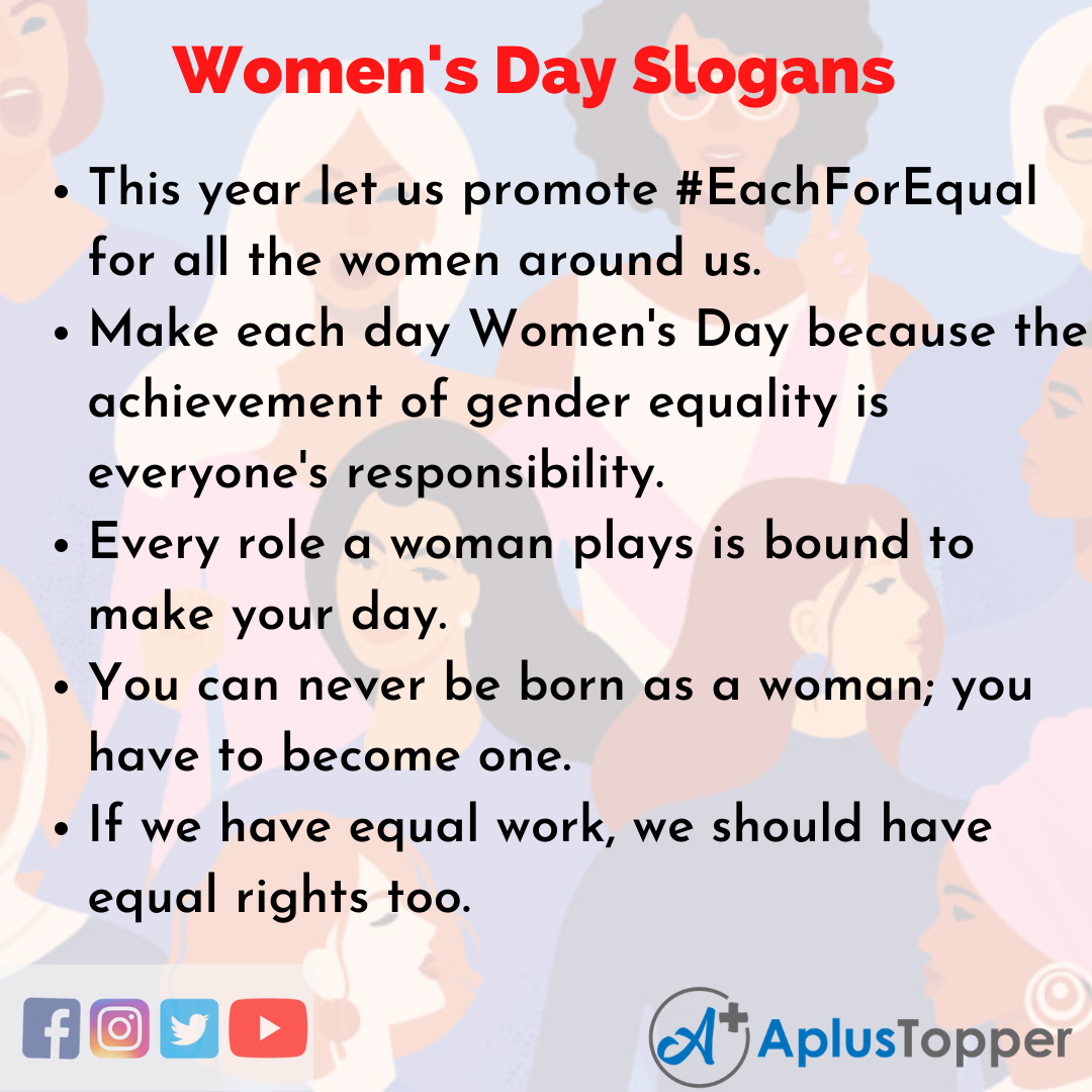 Slogans on Women's Day in English