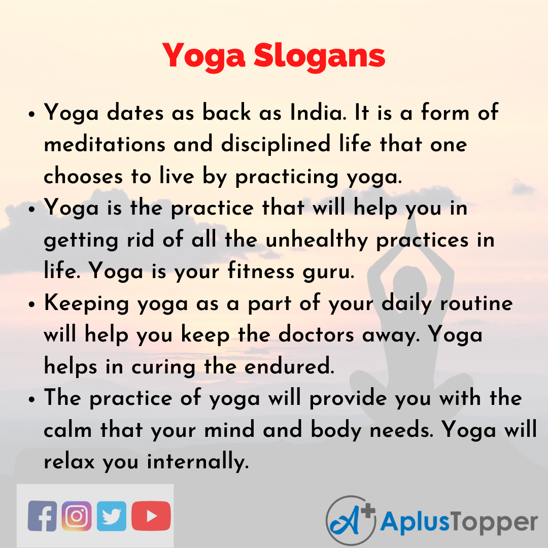 Slogans on Yoga in English