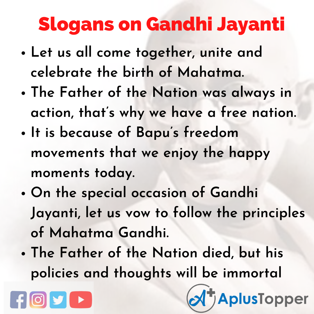 Unique And Catchy Slogans on Gandhi Jayanti