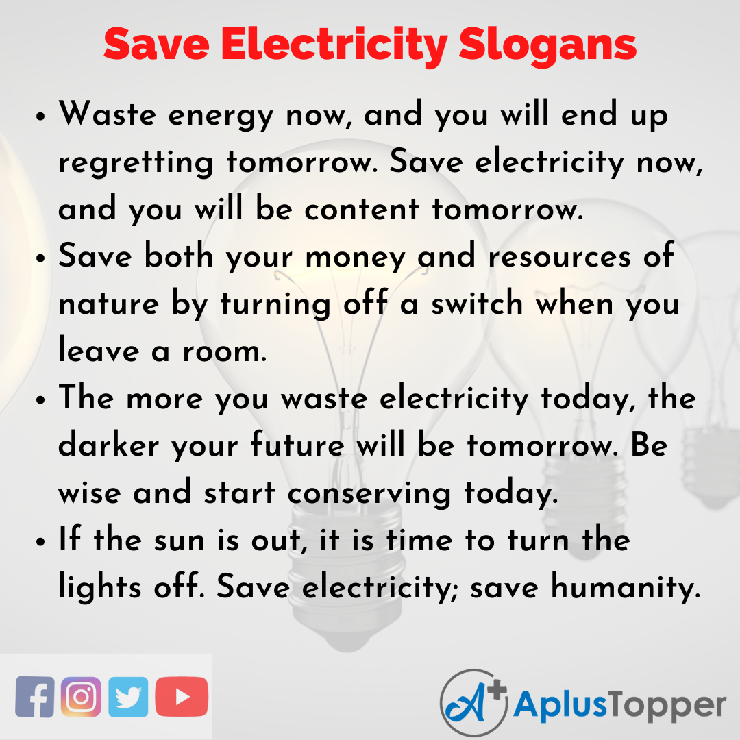 Unique and Catchy Save Electricity Slogans