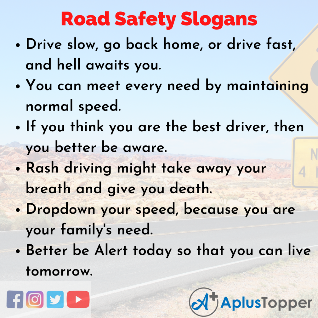 Road Safety Slogans | Unique and Catchy Slogans On Road Safety - CBSE ...