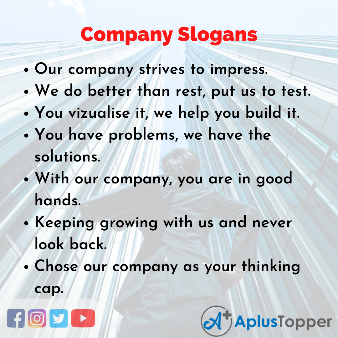 5 Slogans on Company in English