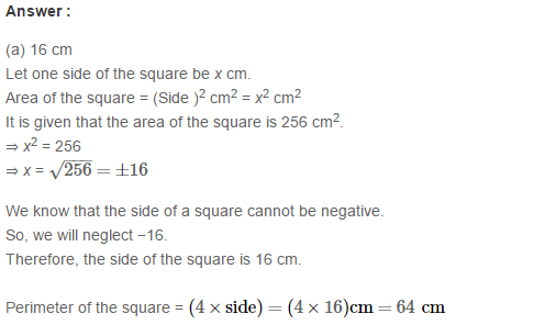 Concepts of Perimeter and Area RS Aggarwal Class 6 Maths Solutions CCE Test Paper 13.1