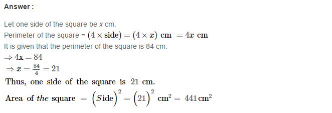 Concepts of Perimeter and Area RS Aggarwal Class 6 Maths Solutions CCE Test Paper 4.1