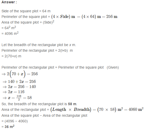 Concepts of Perimeter and Area RS Aggarwal Class 6 Maths Solutions Ex 21D 12.1