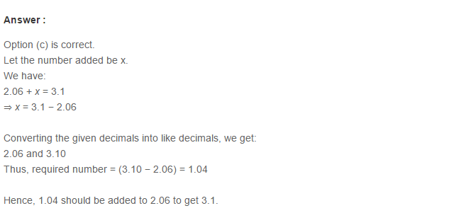 Decimals RS Aggarwal Class 7 Maths Solutions CCE Test Paper 15.1