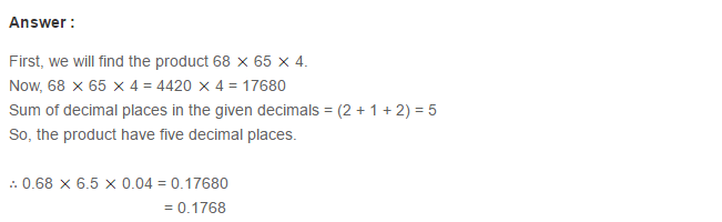Decimals RS Aggarwal Class 7 Maths Solutions CCE Test Paper 3.1