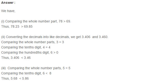 Decimals RS Aggarwal Class 7 Maths Solutions Exercise 3A 5.1