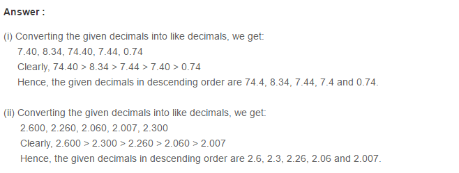 Decimals RS Aggarwal Class 7 Maths Solutions Exercise 3A 7.1