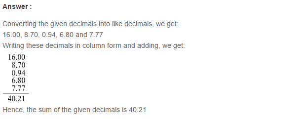 Decimals RS Aggarwal Class 7 Maths Solutions Exercise 3B 1.1