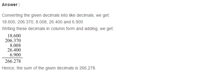 Decimals RS Aggarwal Class 7 Maths Solutions Exercise 3B 2.1