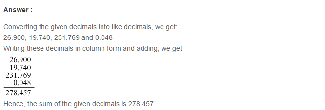 Decimals RS Aggarwal Class 7 Maths Solutions Exercise 3B 5.1