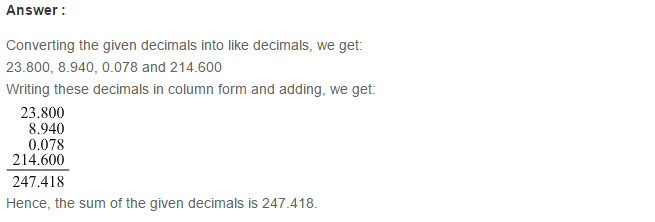 Decimals RS Aggarwal Class 7 Maths Solutions Exercise 3B 6.1