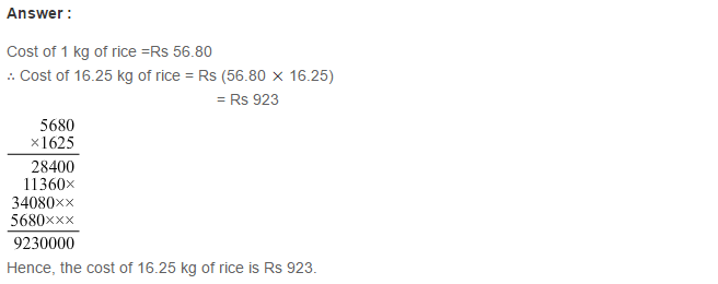 Decimals RS Aggarwal Class 7 Maths Solutions Exercise 3C 16.1