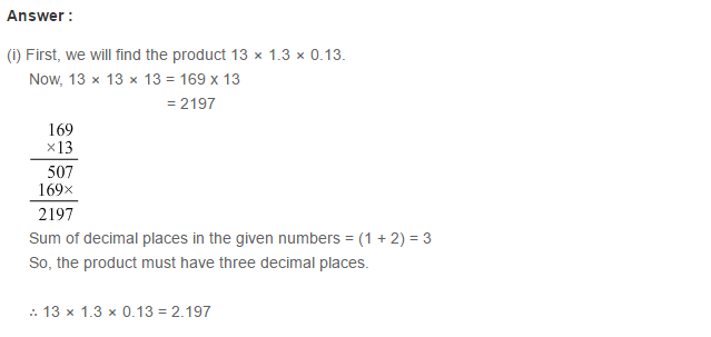 Decimals RS Aggarwal Class 7 Maths Solutions Exercise 3C 6.1