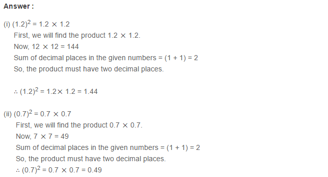 Decimals RS Aggarwal Class 7 Maths Solutions Exercise 3C 7.1