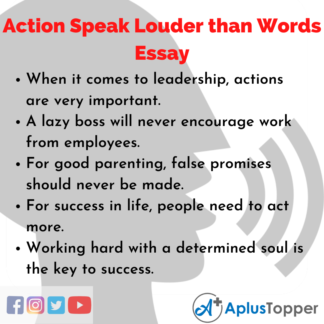 Essay about Action Speak Louder than Words