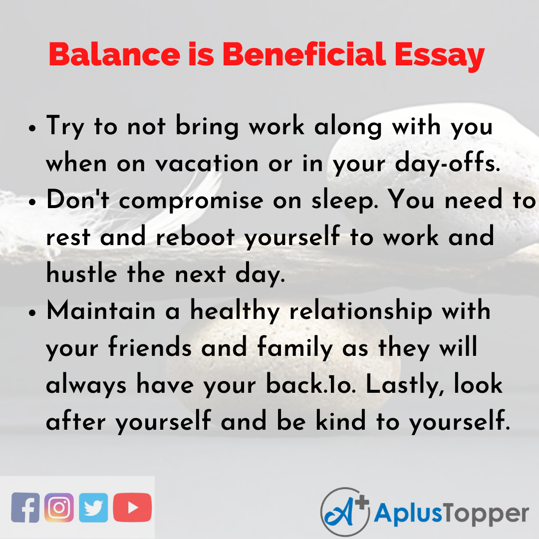 Essay about Balance is Beneficial
