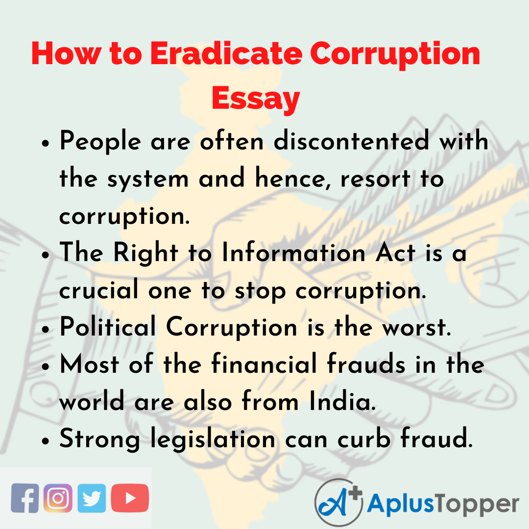 Essay about How to Eradicate Corruption