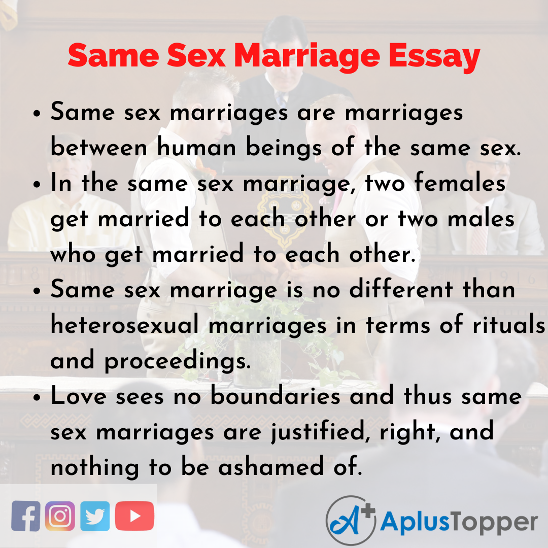 Essay about Same Sex Marriage