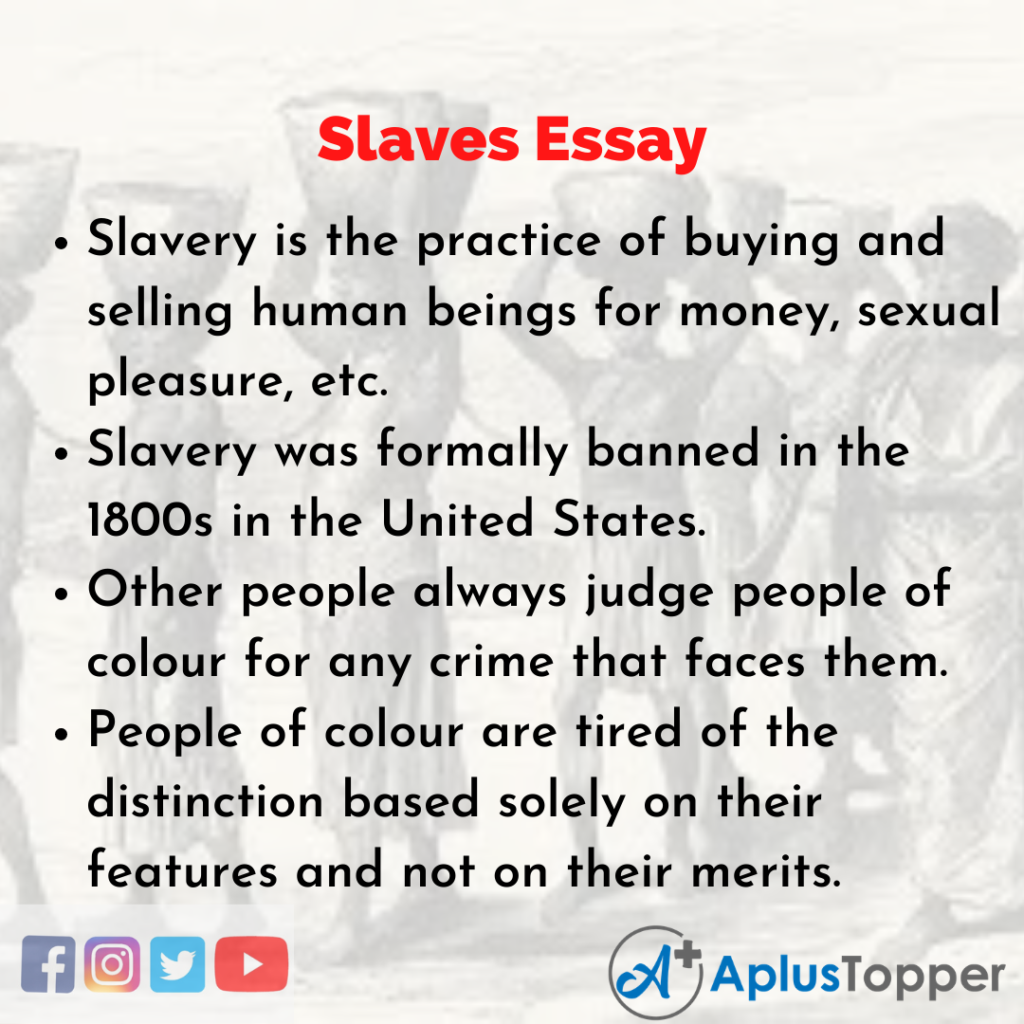 essay on slaves