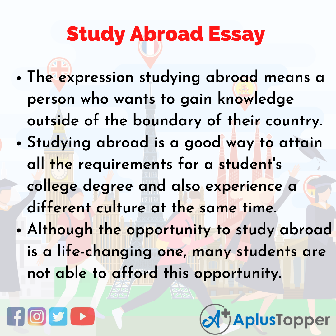 studying abroad and studying in your country essay