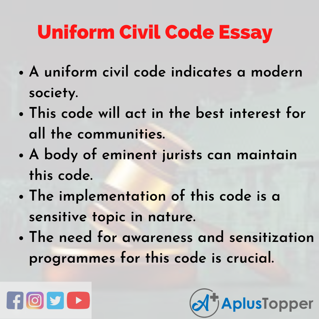 uniform civil code essay in 250 words