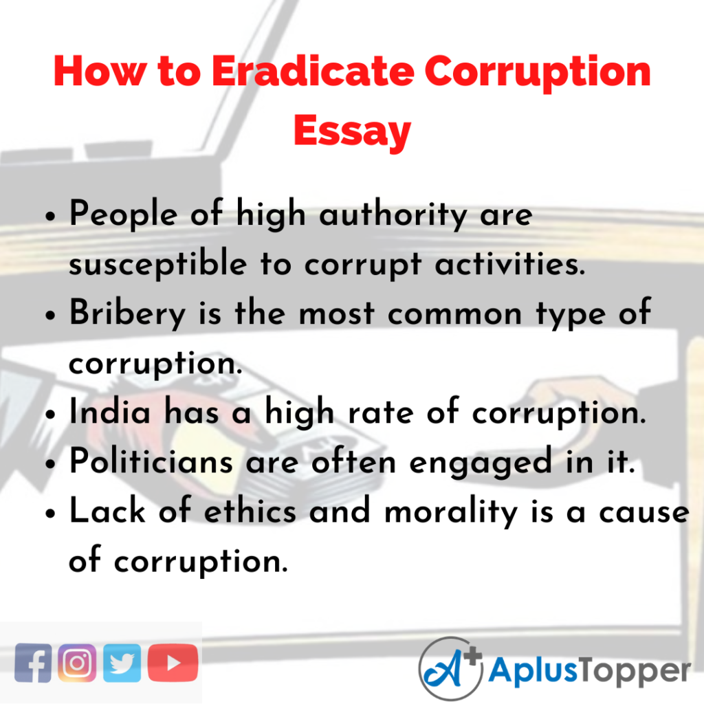 eradicate corruption essay
