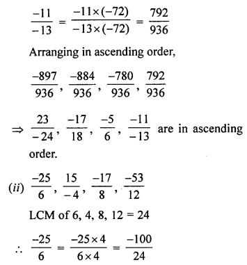 ML Aggarwal Class 7 Solutions for ICSE Maths Chapter 3 Rational Numbers Check Your Progress Q5.3