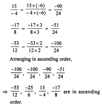 ML Aggarwal Class 7 Solutions for ICSE Maths Chapter 3 Rational Numbers Check Your Progress Q5.4