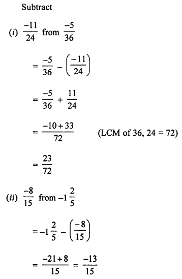 ML Aggarwal Class 7 Solutions for ICSE Maths Chapter 3 Rational Numbers Check Your Progress Q9.2