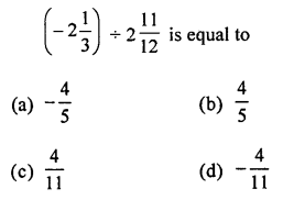 ML Aggarwal Class 7 Solutions for ICSE Maths Chapter 3 Rational Numbers Objective Type Questions Q12.1