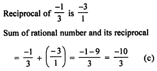 ML Aggarwal Class 7 Solutions for ICSE Maths Chapter 3 Rational Numbers Objective Type Questions Q9.1