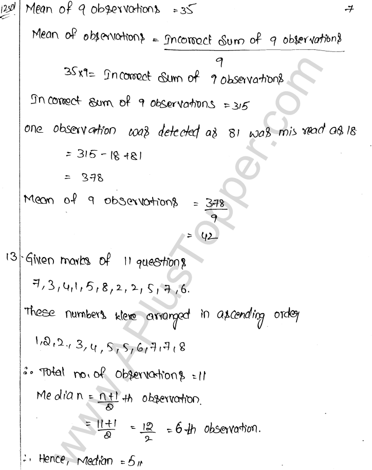 ML Aggarwal ICSE Solutions for Class 9 Maths Chapter 20 Statistics Q1.7