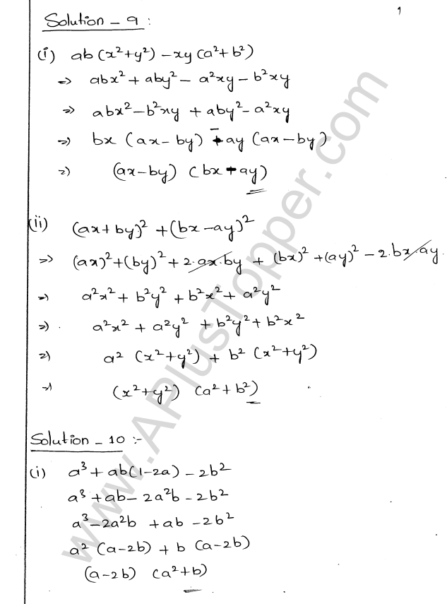 ML Aggarwal ICSE Solutions for Class 9 Maths Chapter 4 Factorisation img-9