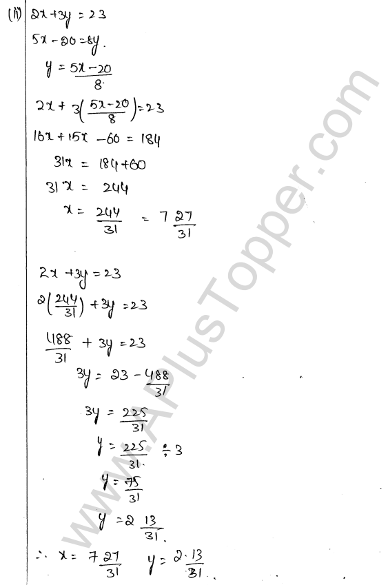 ML Aggarwal ICSE Solutions for Class 9 Maths Chapter 5 Simultaneous Linear Equations img-8