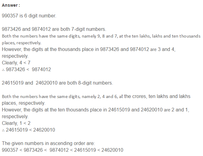 Number System RS Aggarwal Class 6 Maths Solutions Exercise 1B 11.1