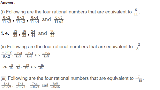 Rational Numbers RS Aggarwal Class 7 Maths Solutions Exercise 4A 7.1