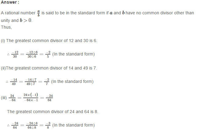Rational Numbers RS Aggarwal Class 8 Solutions 6.1