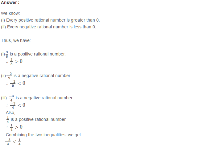 Rational Numbers RS Aggarwal Class 8 Solutions 7.1