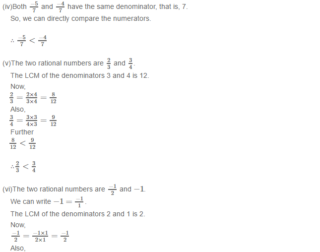 Rational Numbers RS Aggarwal Class 8 Solutions 7.2