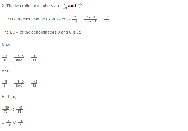 Rational Numbers RS Aggarwal Class 8 Solutions 8.2