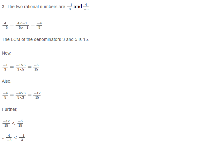 Rational Numbers RS Aggarwal Class 8 Solutions 8.3