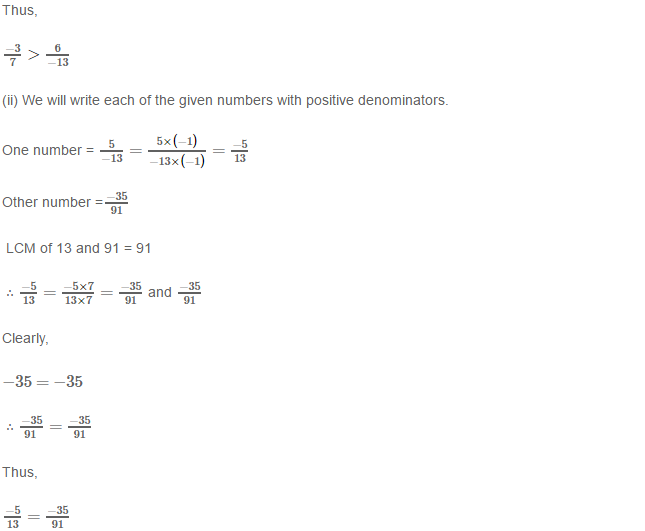 Rational Numbers RS Aggarwal Class 8 Solutions 9.1