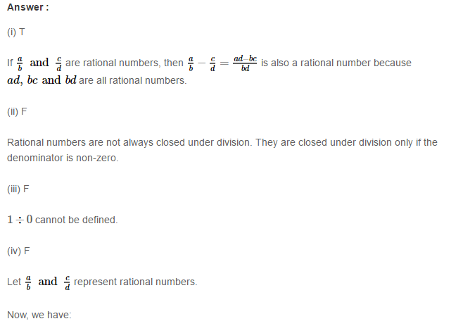 Rational Numbers RS Aggarwal Class 8 Solutions CCE Test Paper 19.1