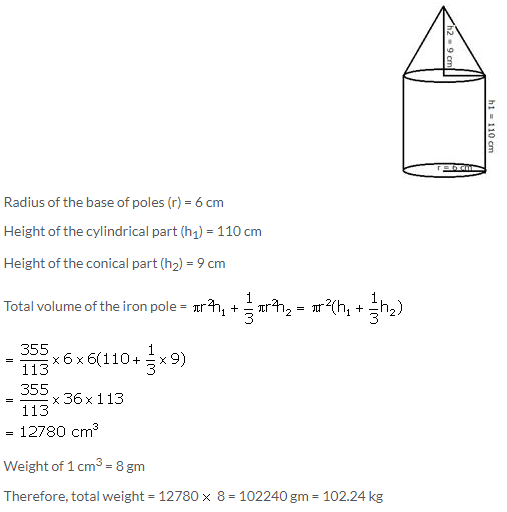 Selina Concise Mathematics Class 10 ICSE Solutions Cylinder, Cone and Sphere image - 128