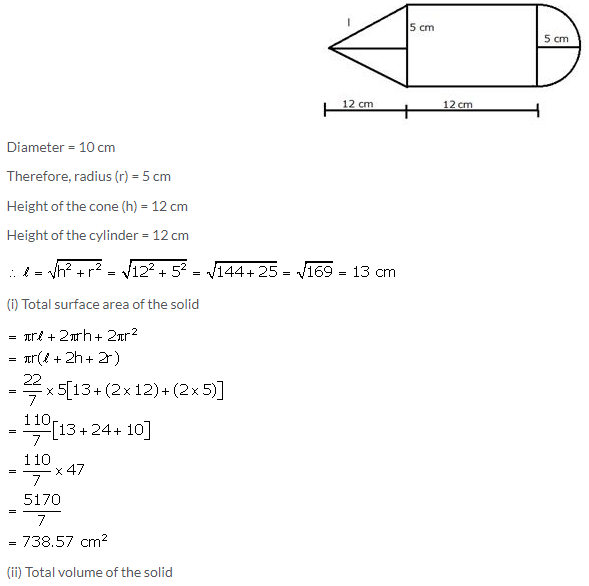 Selina Concise Mathematics Class 10 ICSE Solutions Cylinder, Cone and Sphere image - 137