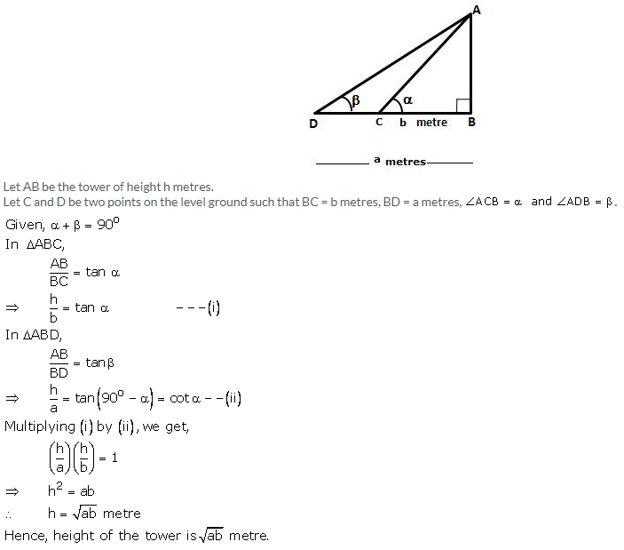 Selina Concise Mathematics Class 10 ICSE Solutions Heights and Distances image - 44