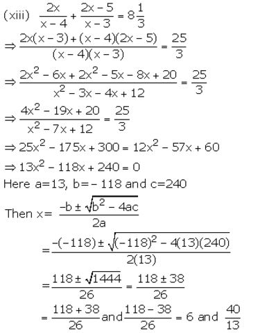 Selina Concise Mathematics Class 10 ICSE Solutions Quadratic Equations - 61
